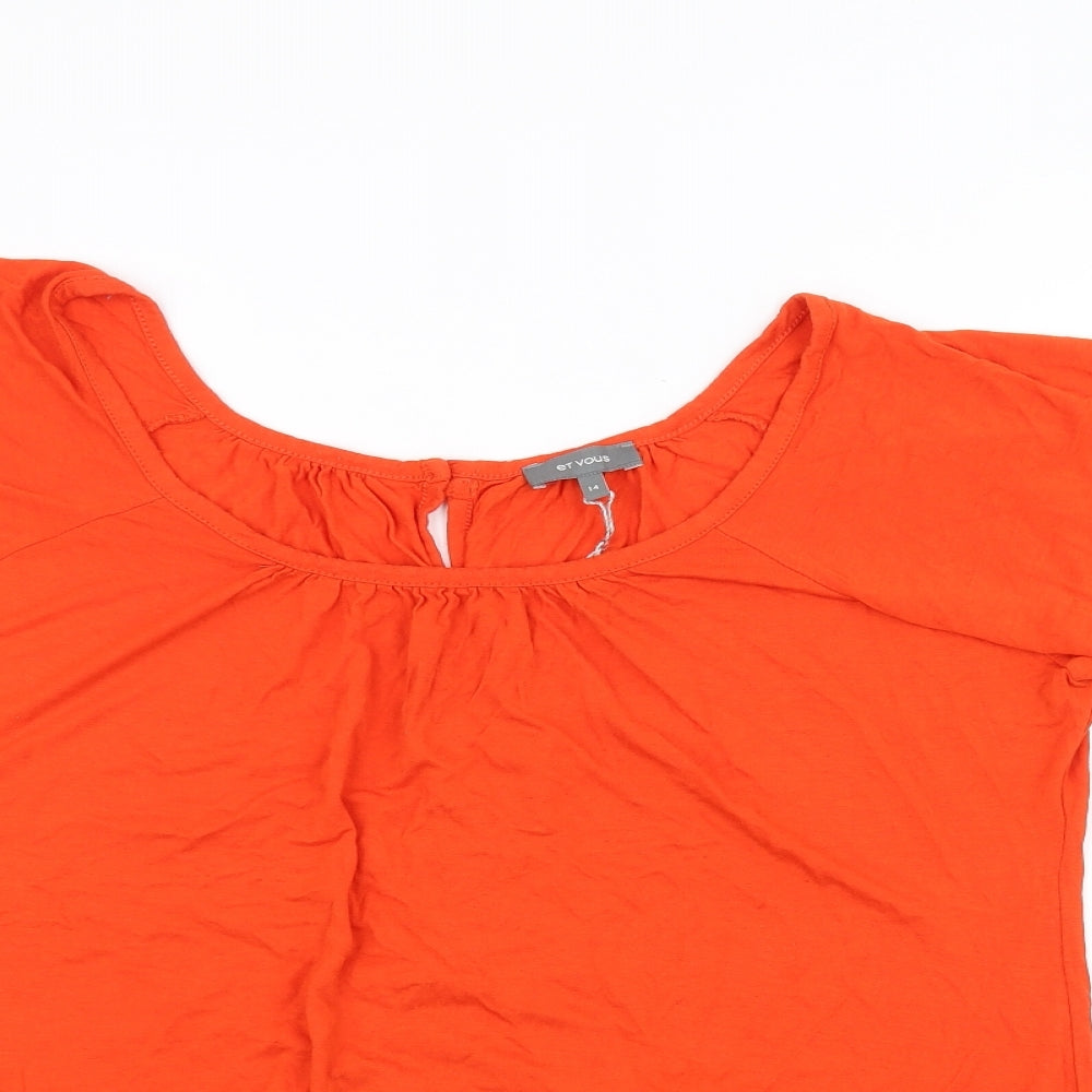 Womens UK Size 14 et vous Orange Basic T-Shirt
