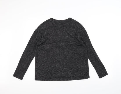 Womens UK Size S Zara Black Basic T-Shirt
