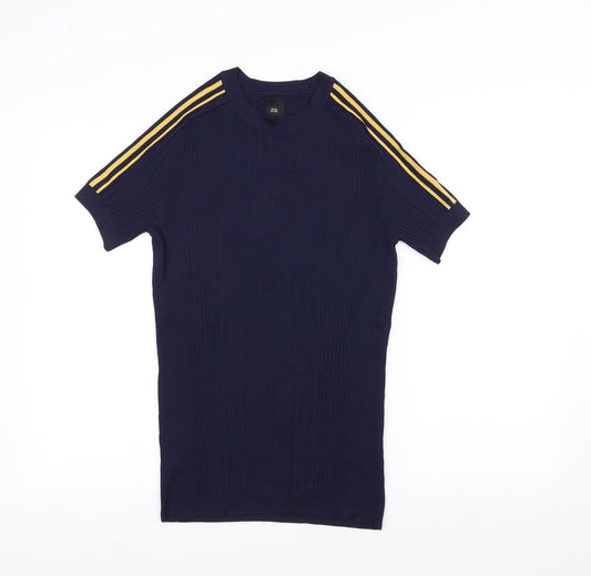 Womens UK Size S River Island Blue Basic T-Shirt