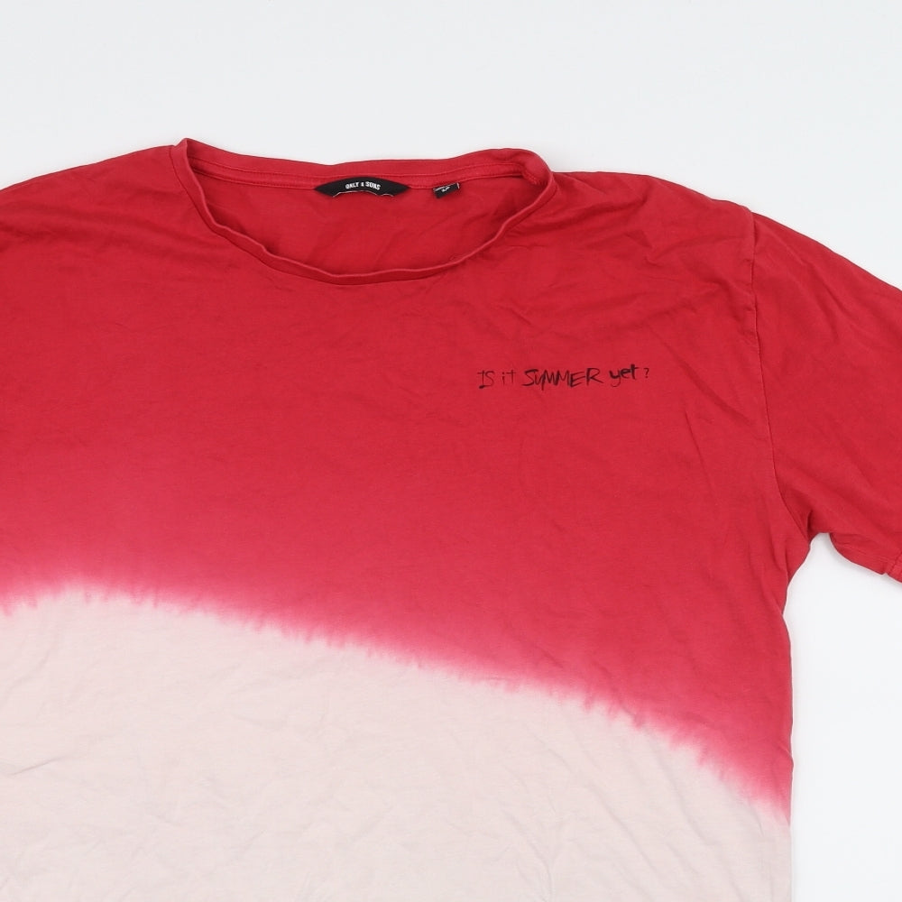 ONLY & SONS Mens Red    T-Shirt Size S