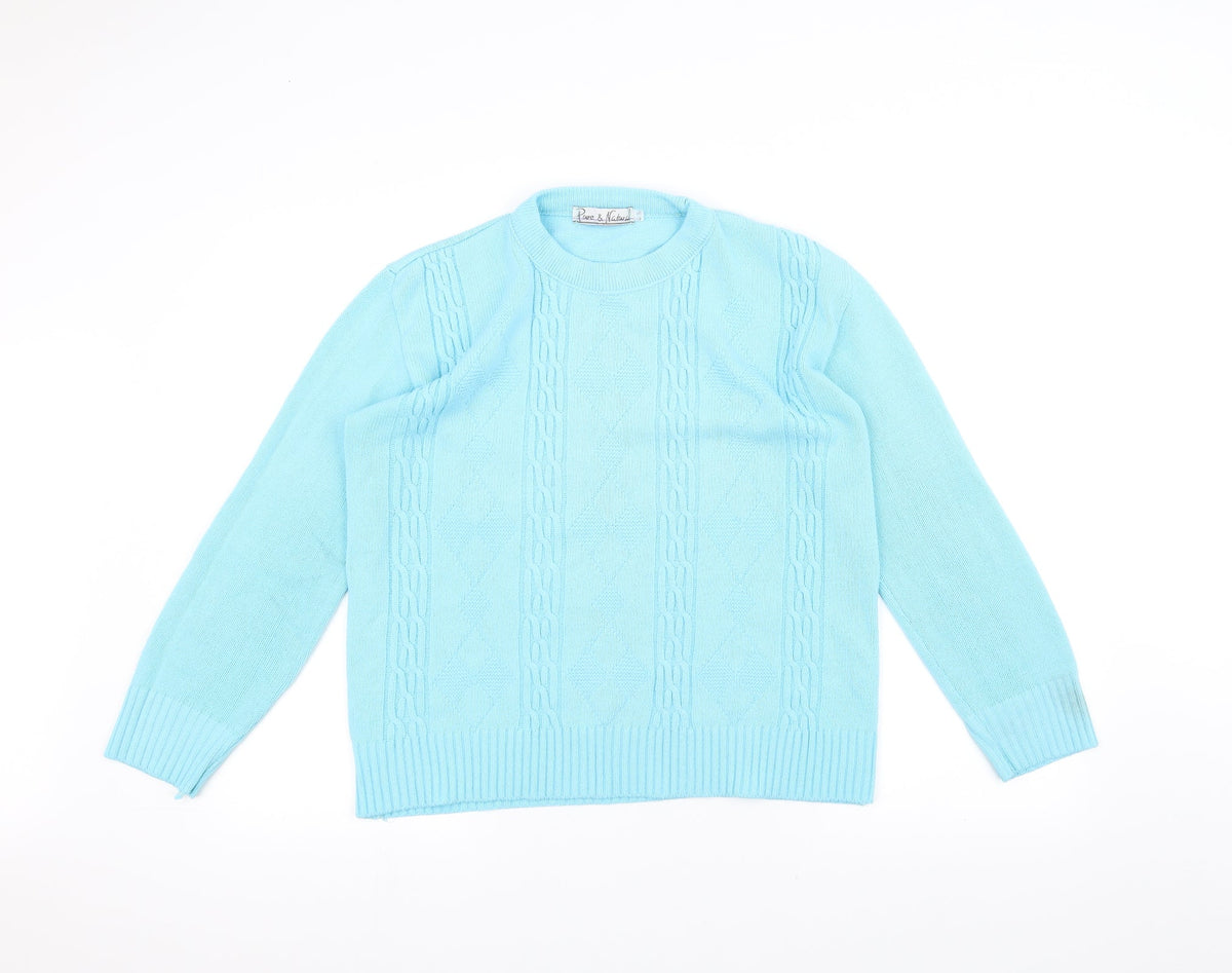 Pure & Natural Womens Blue  Knit Pullover Jumper Size M