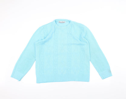 Pure & Natural Womens Blue  Knit Pullover Jumper Size M