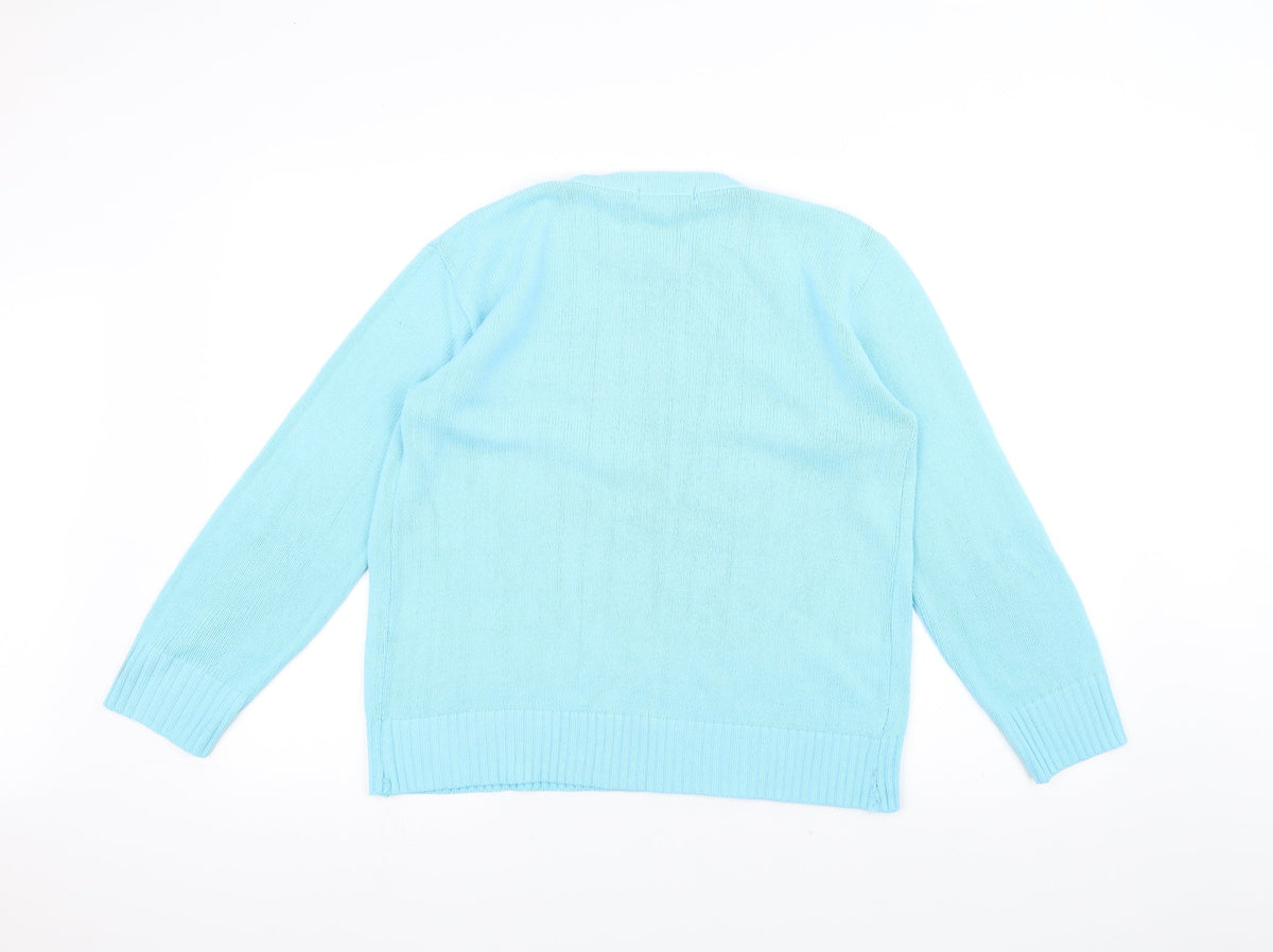 Pure & Natural Womens Blue  Knit Pullover Jumper Size M