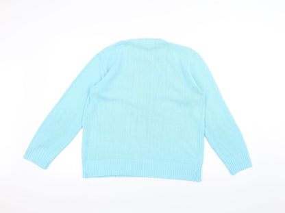 Pure & Natural Womens Blue  Knit Pullover Jumper Size M