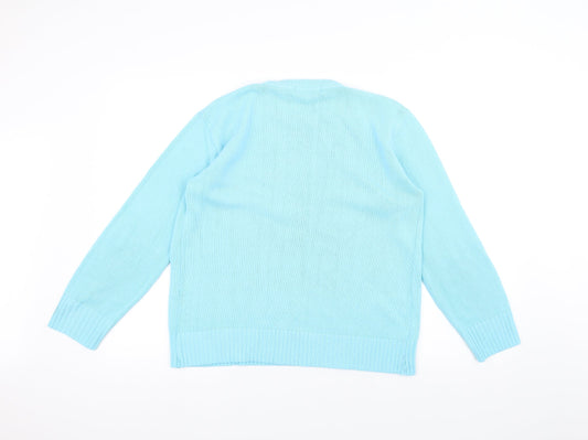 Pure & Natural Womens Blue  Knit Pullover Jumper Size M
