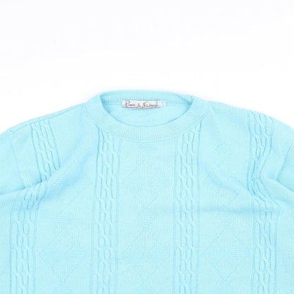 Pure & Natural Womens Blue  Knit Pullover Jumper Size M