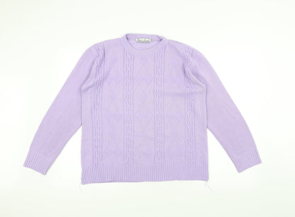 Pure & Natural Womens Purple  Knit Pullover Jumper Size M