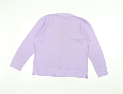 Pure & Natural Womens Purple  Knit Pullover Jumper Size M