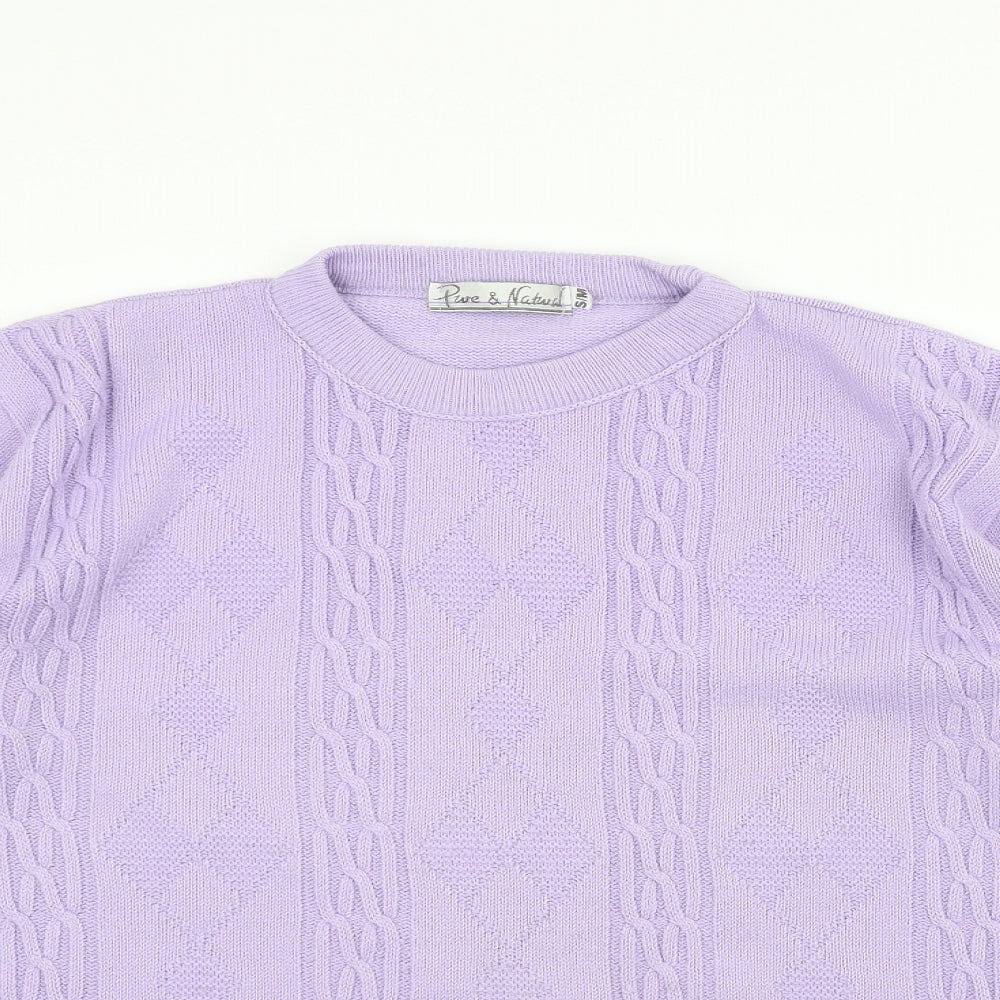 Pure & Natural Womens Purple  Knit Pullover Jumper Size M