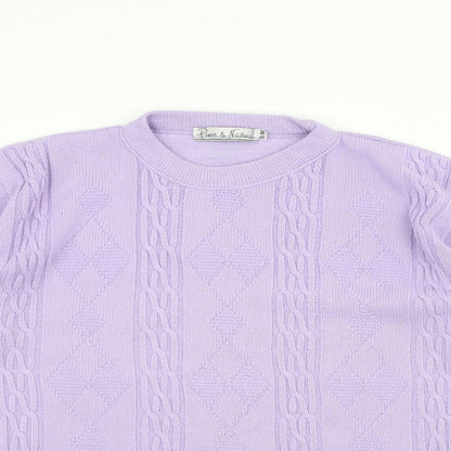 Pure & Natural Womens Purple  Knit Pullover Jumper Size M