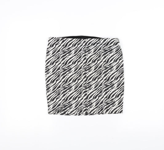 Primark Womens Black Animal Print  A-Line Skirt Size 10