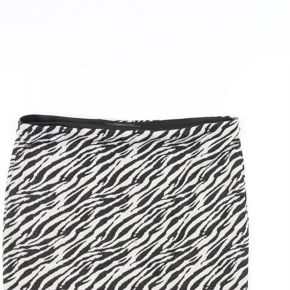 Primark Womens Black Animal Print  A-Line Skirt Size 10