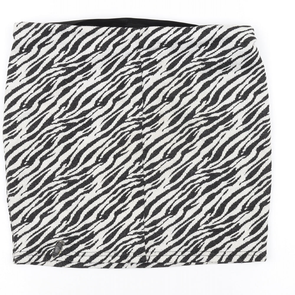 Primark Womens Black Animal Print  A-Line Skirt Size 10