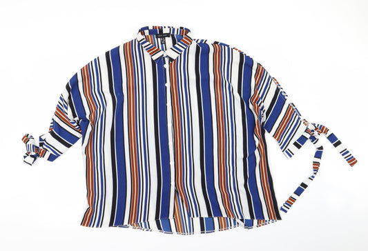 Womens UK Size 14 New Look Blue Basic Button-Up