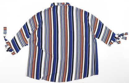 Womens UK Size 14 New Look Blue Basic Button-Up