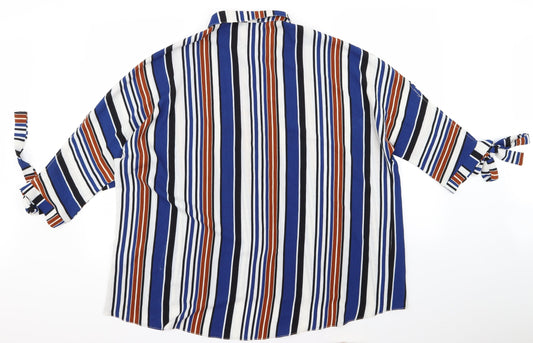 Womens UK Size 14 New Look Blue Basic Button-Up