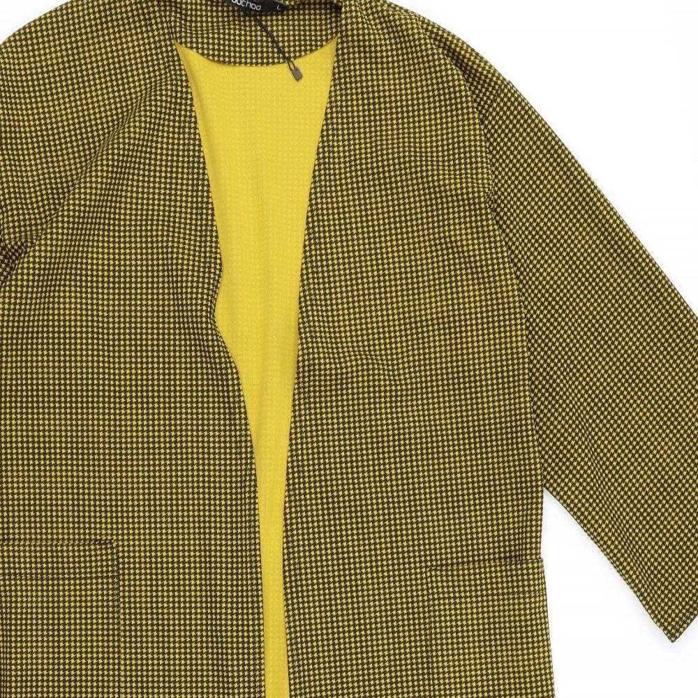 Boohoo Womens Red Argyle/Diamond  Jacket  Size L