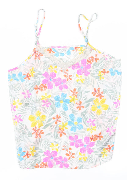 Secret Possesions Womens White Floral  Top Pyjama Top Size 12