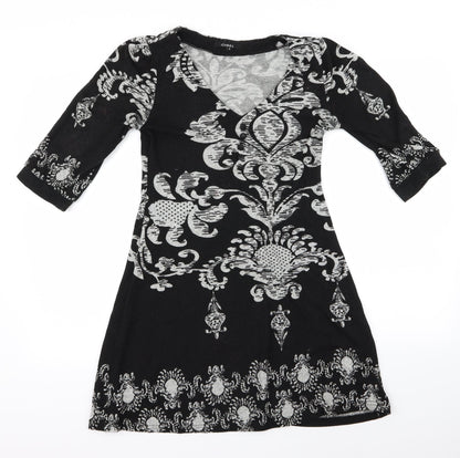 izabel Womens Blue Floral  Shirt Dress  Size S