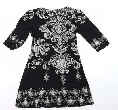 izabel Womens Blue Floral  Shirt Dress  Size S