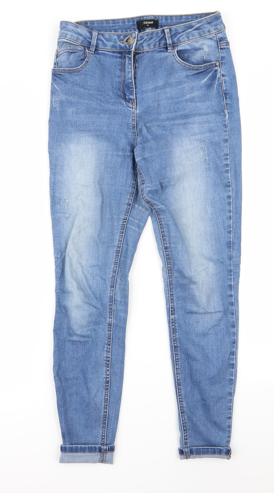 Womens UK Size 10 Denim Extra-Slim Fit Tapered Blue Jeans