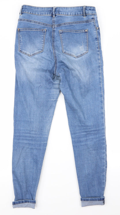 Womens UK Size 10 Denim Extra-Slim Fit Tapered Blue Jeans