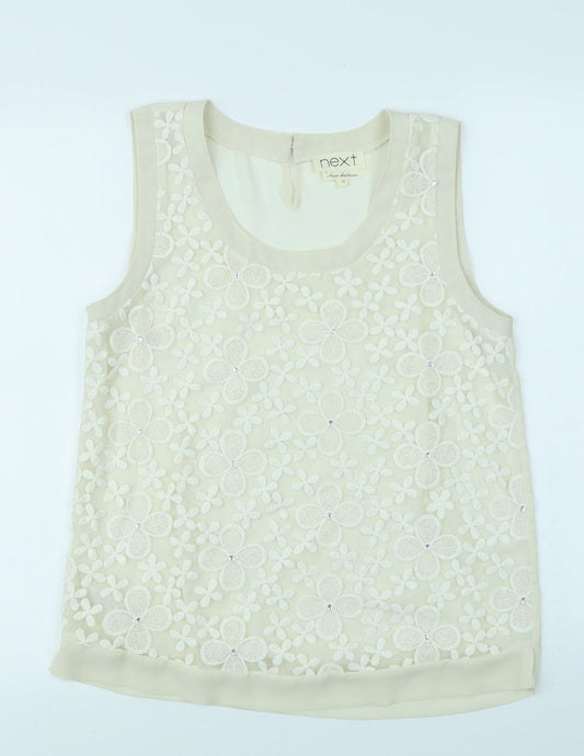NEXT Womens Ivory Floral  Basic Blouse Size 10