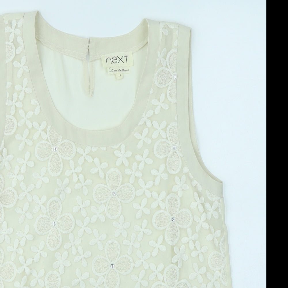 NEXT Womens Ivory Floral  Basic Blouse Size 10