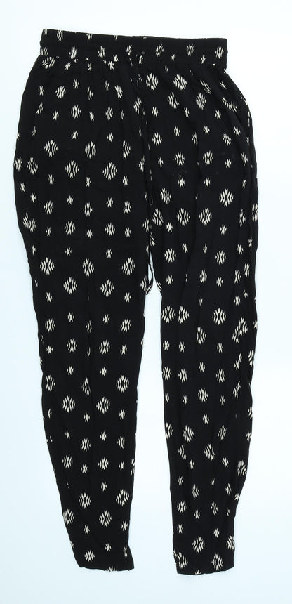New Look Womens Black Argyle/Diamond  Trousers  Size 8 L26 in