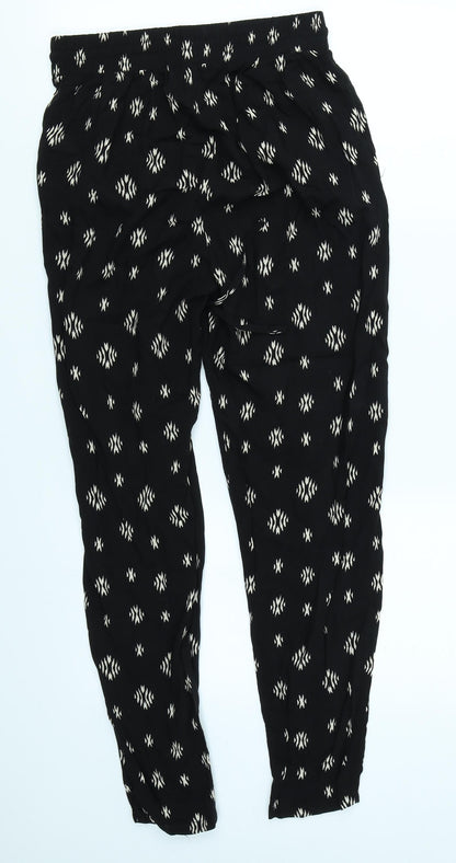 New Look Womens Black Argyle/Diamond  Trousers  Size 8 L26 in