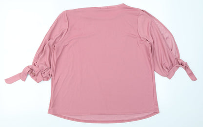 Boohoo Womens Pink   Basic T-Shirt Size 10  - Cold Shoulder