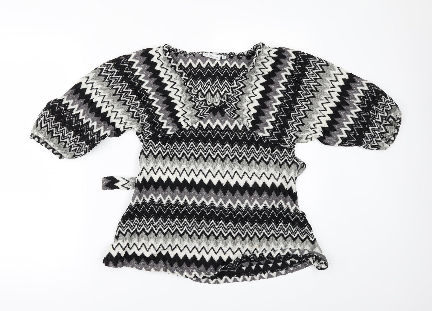 Womens UK Size 12 New Look Black Basic Blouse