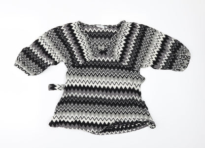 Womens UK Size 12 New Look Black Basic Blouse