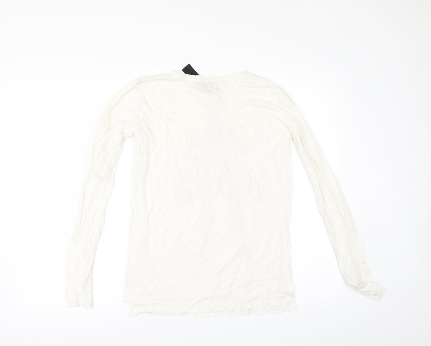 Womens UK Size 6 Preworn Ivory Basic T-Shirt