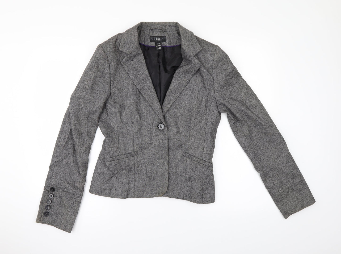 H&M Womens Grey   Jacket Suit Jacket Size 10