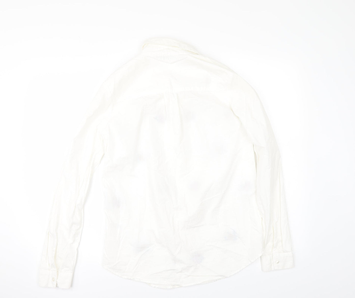 Womens UK Size L Preworn Ivory Tunic Button-Up