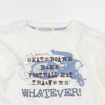 George Boys White   Basic T-Shirt Size 6-7 Years