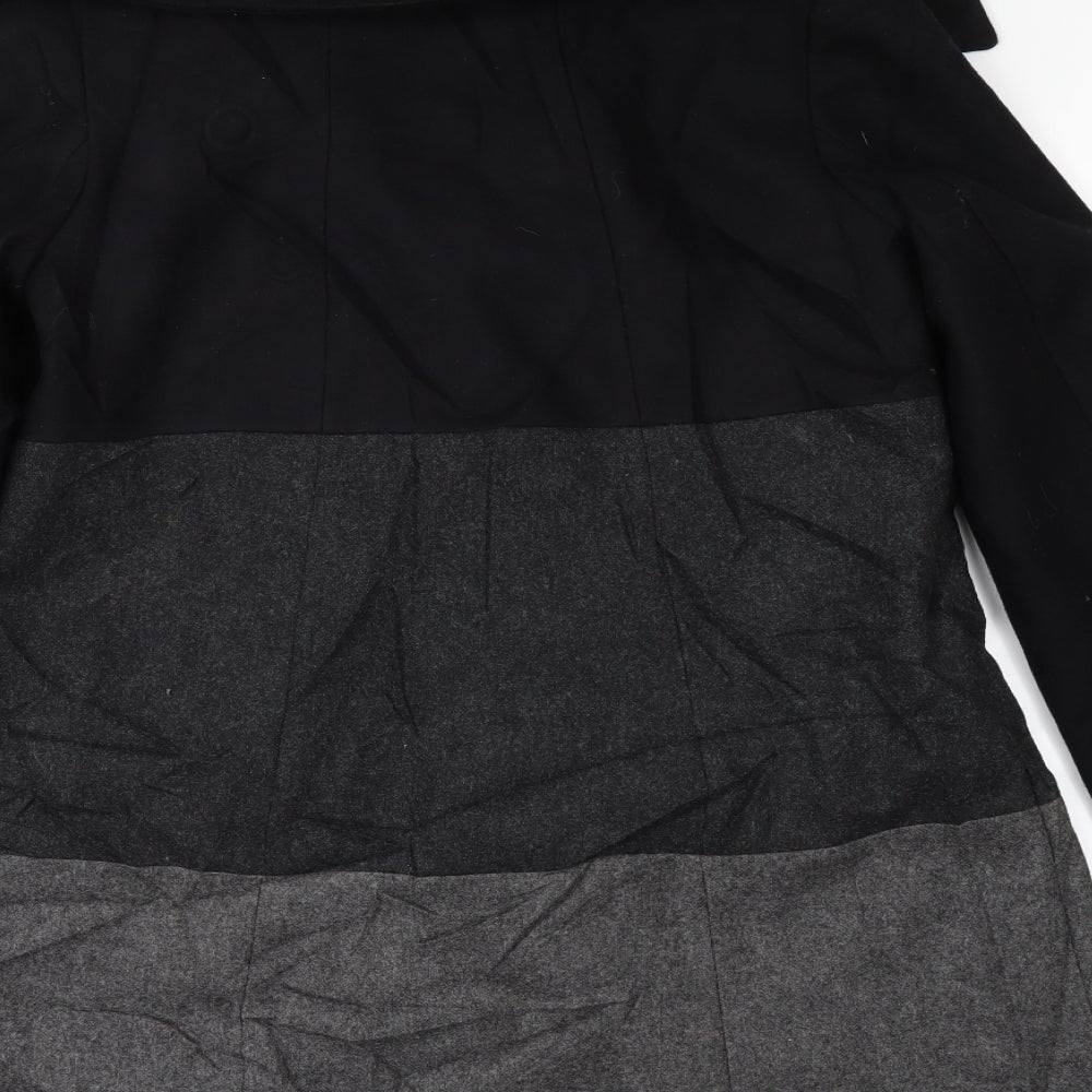 Womens UK Size 8 H&M Black Pea Coat