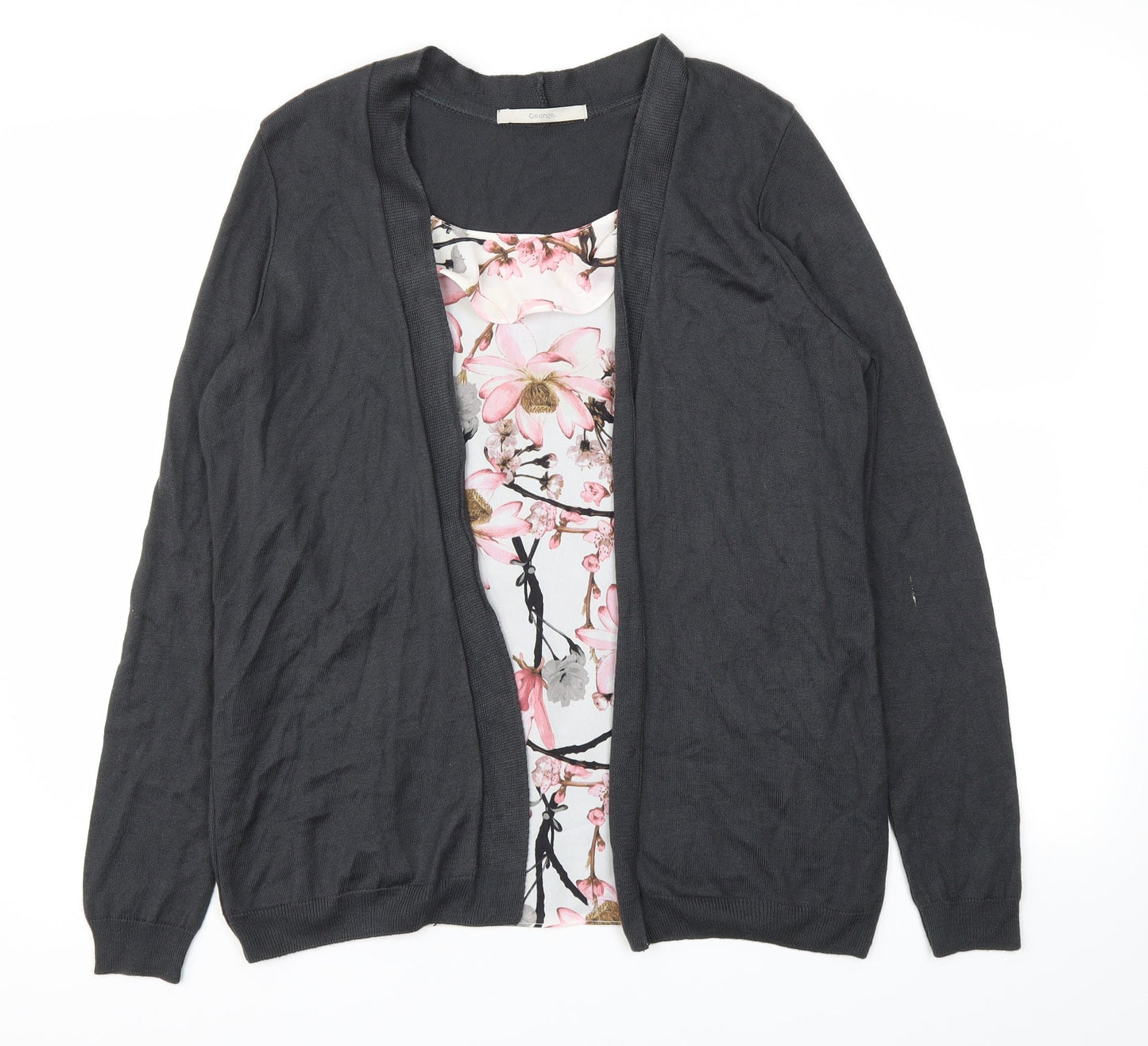 George Womens Multicoloured Floral  Cardigan Jumper Size 12