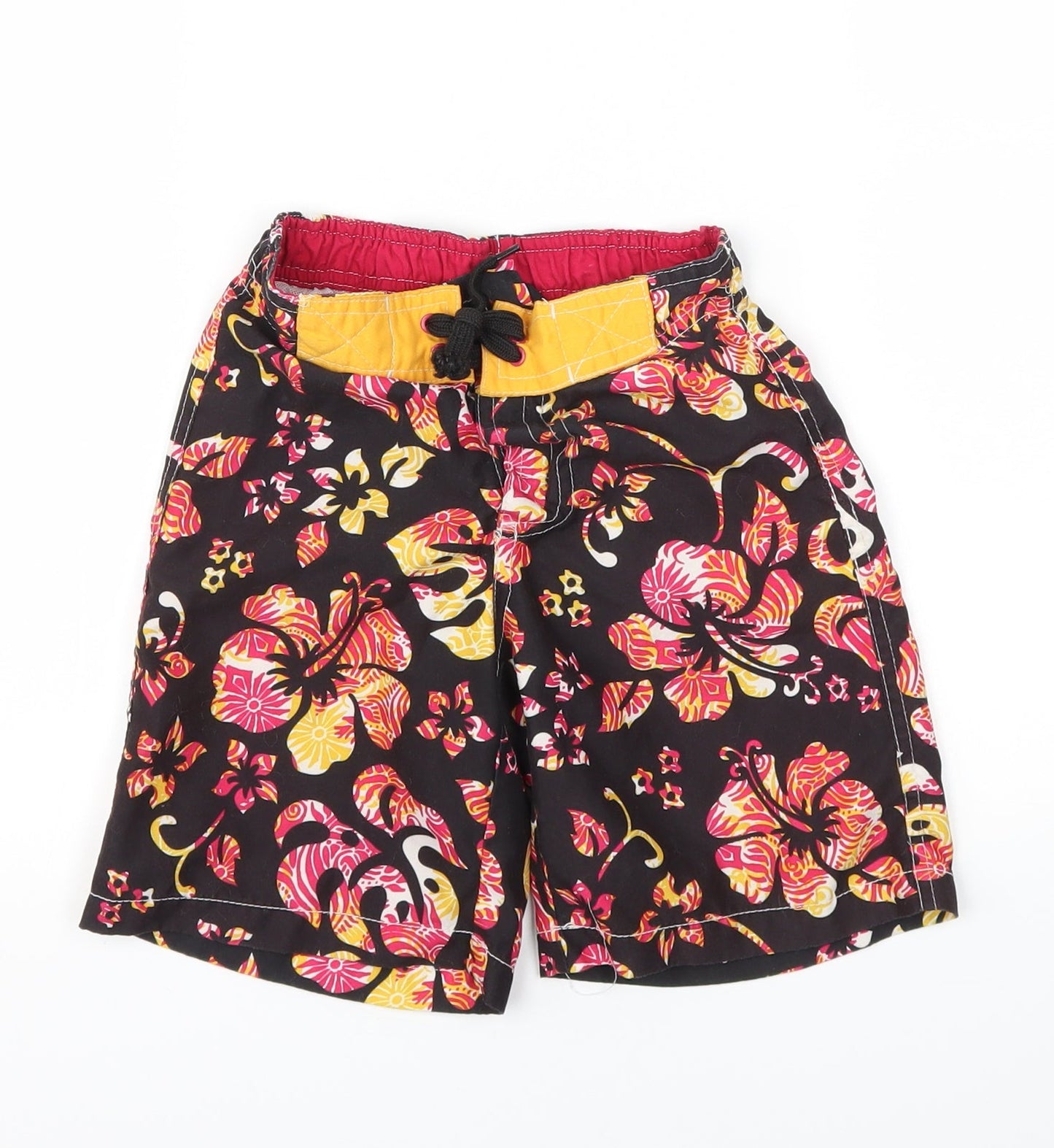 Urb65 Boys Black Floral  Sweat Shorts Size 5-6 Years