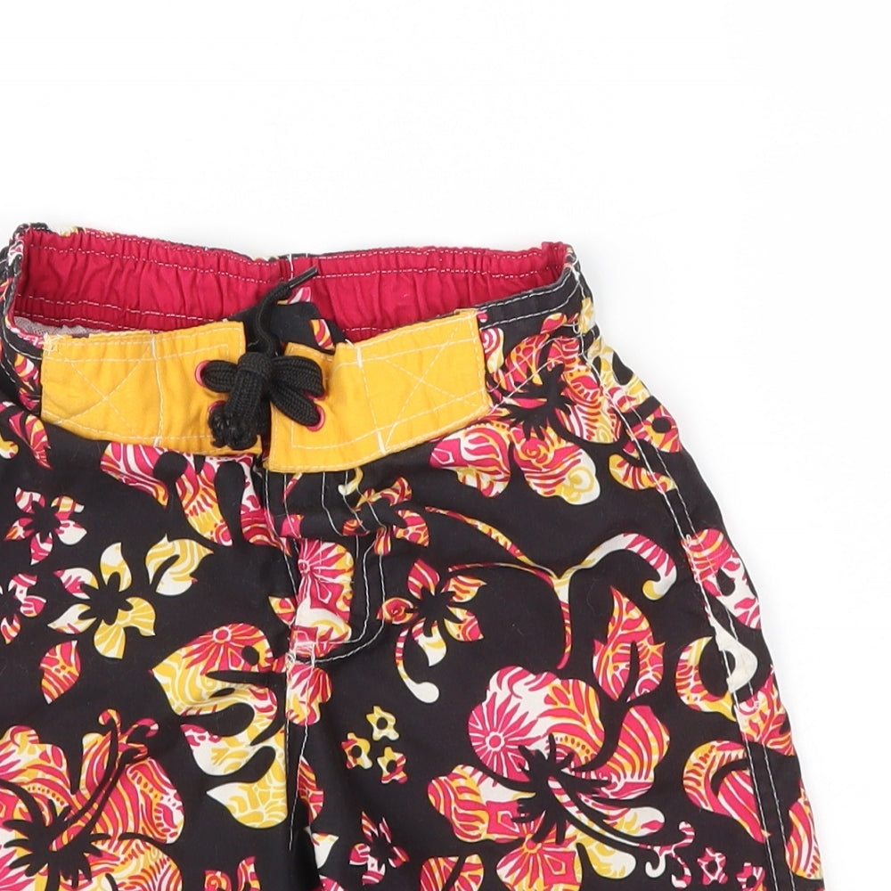 Urb65 Boys Black Floral  Sweat Shorts Size 5-6 Years
