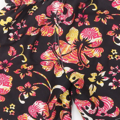 Urb65 Boys Black Floral  Sweat Shorts Size 5-6 Years