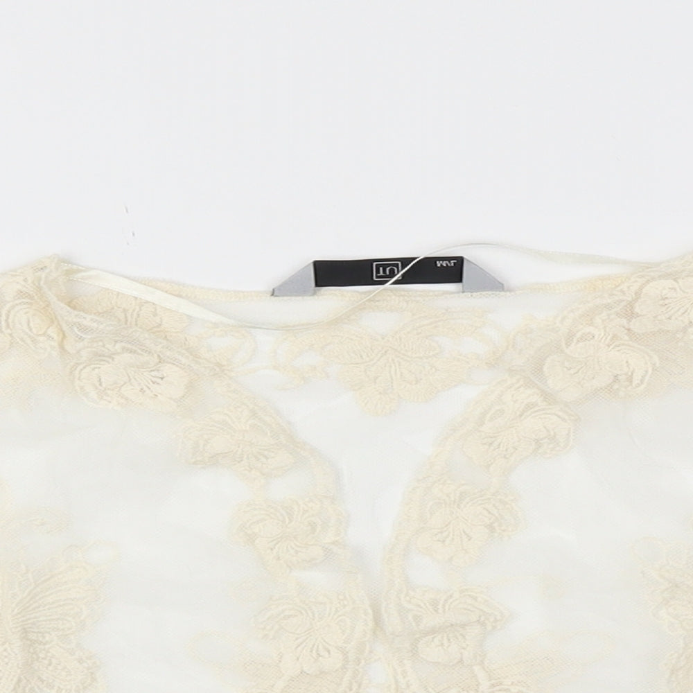 TU Womens Ivory Floral  Cardigan Jumper Size M