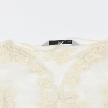 TU Womens Ivory Floral  Cardigan Jumper Size M