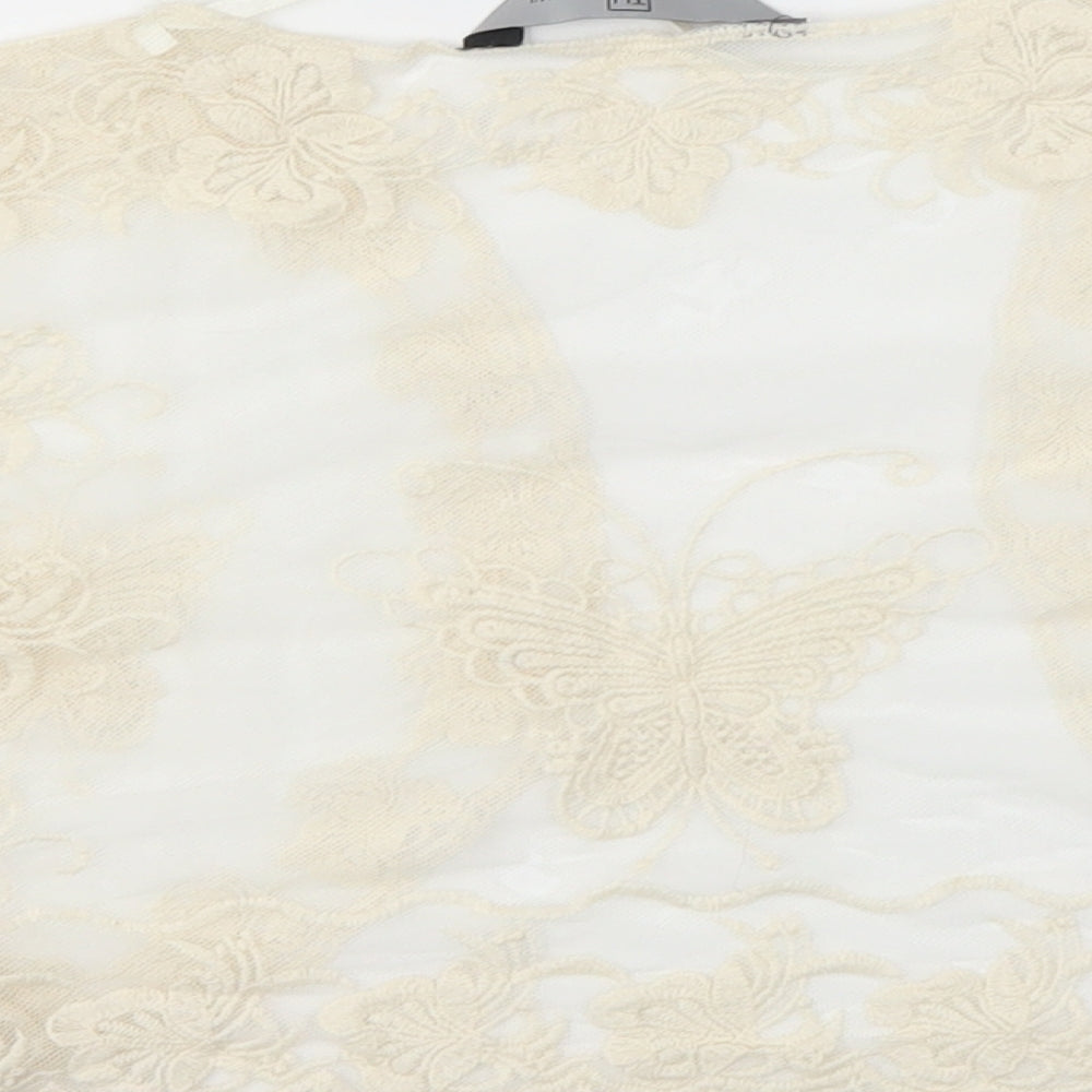 TU Womens Ivory Floral  Cardigan Jumper Size M