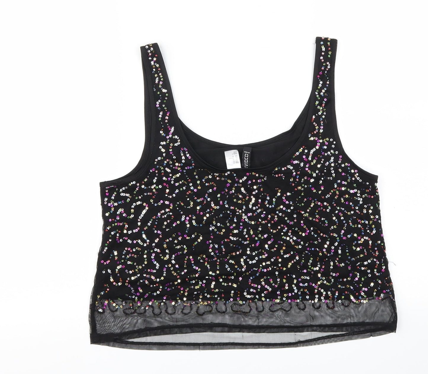Womens UK Size 10 H&M Black Basic T-Shirt