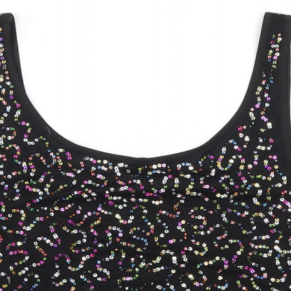 Womens UK Size 10 H&M Black Basic T-Shirt