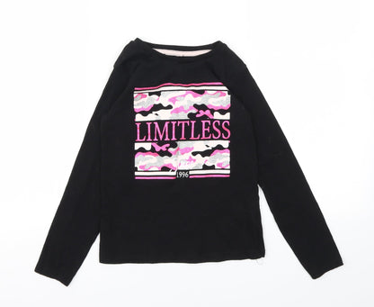 PEP&CO Girls Black   Basic T-Shirt Size 6-7 Years