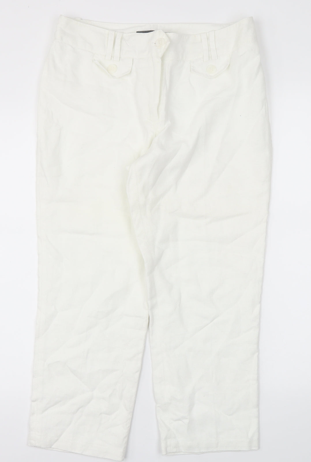 Womens UK Size 10 Next Regular Fit  White Trousers