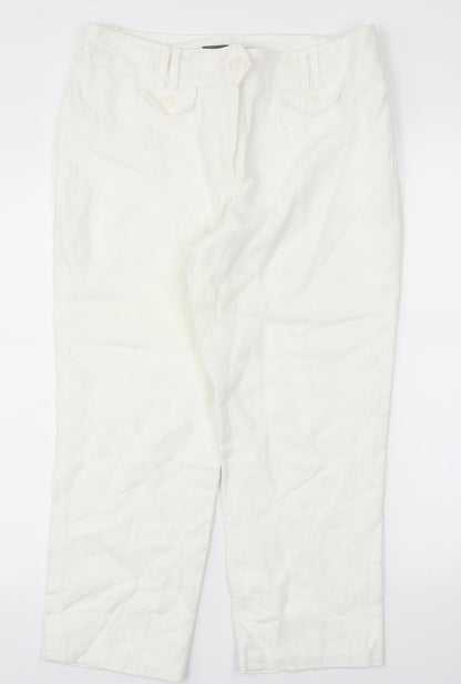 Womens UK Size 10 Next Regular Fit  White Trousers